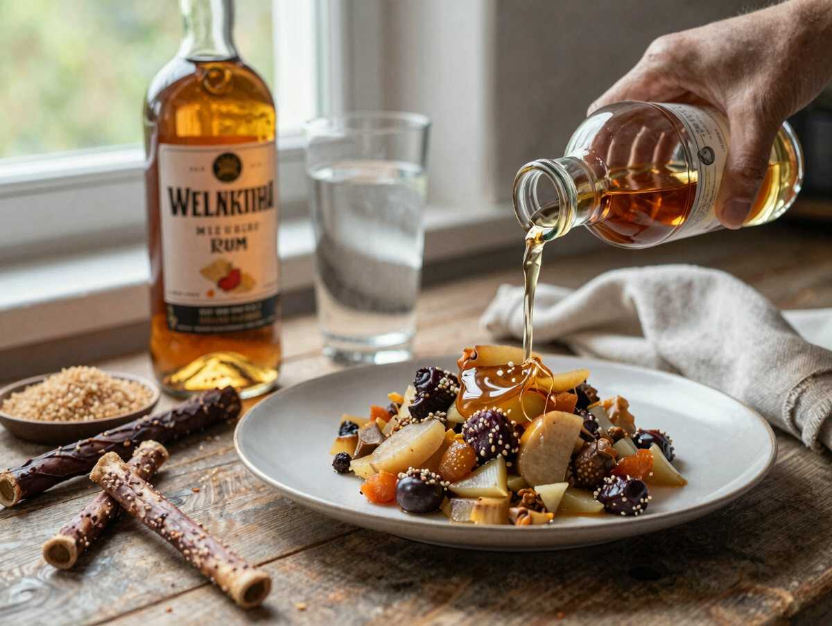 Weihnachtslikör mit Rum schmeckt unheimlich lecker! – während der Zubereitung