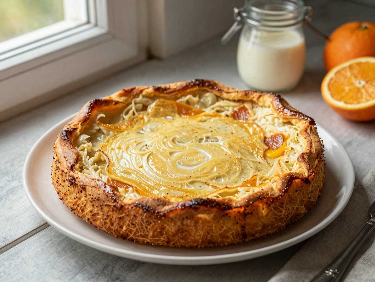 Weihnaltlicher Orangen Schmandkuchen mit 450g Sahne – während der Zubereitung