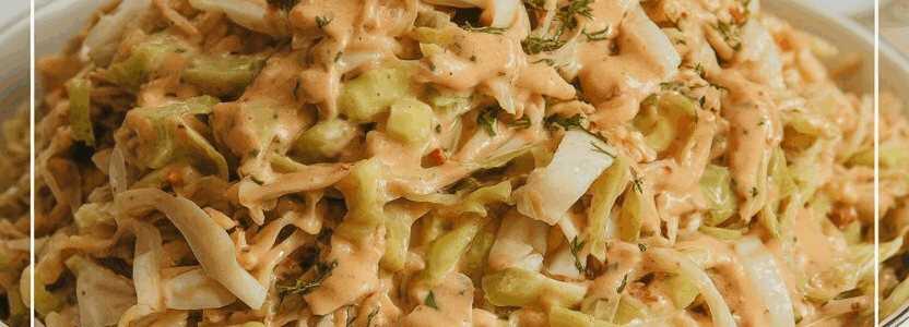 Weißkohlsalat fein gehobelt und mariniert – so sieht es fertig aus