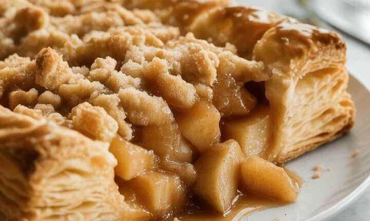 Wenn Sie Blätterteig haben, reibe einfach 3 Äpfel und das Dessert ist in 10 Minuten fertig!