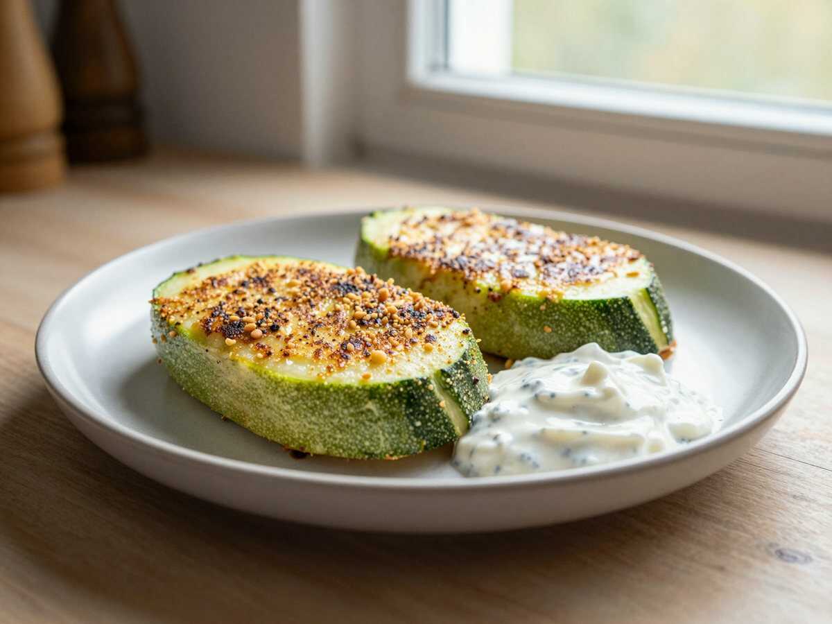 Wie geil ist das denn Zucchinipuffer mit Knoblauch-Tzatziki – während der Zubereitung