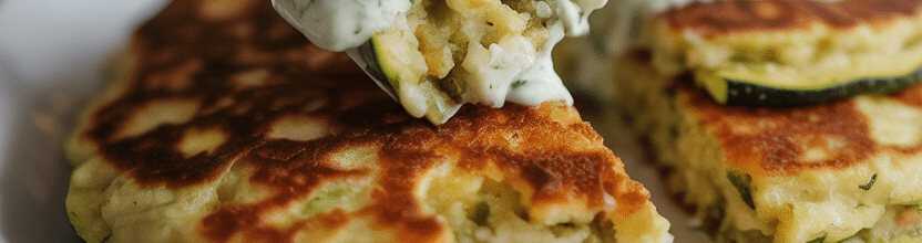 Wie geil ist das denn Zucchinipuffer mit Knoblauch-Tzatziki