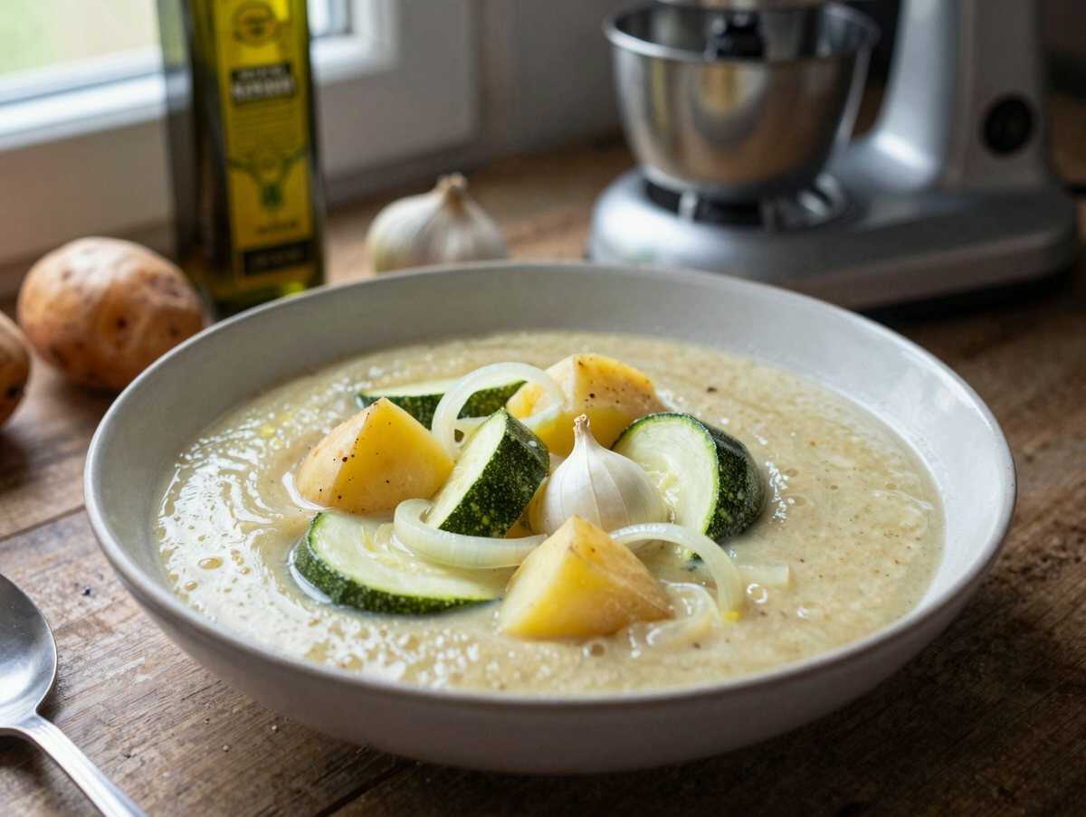 Wie Medizin für meinen Magen die leckerste Zucchinisuppe die ich je gemacht habe – während der Zubereitung