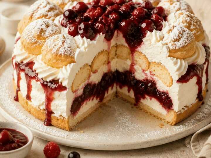 Windbeutel-Sahne Torte mit Rote Grütze: Ein unwiderstehliches Rezept, das du probieren musst!