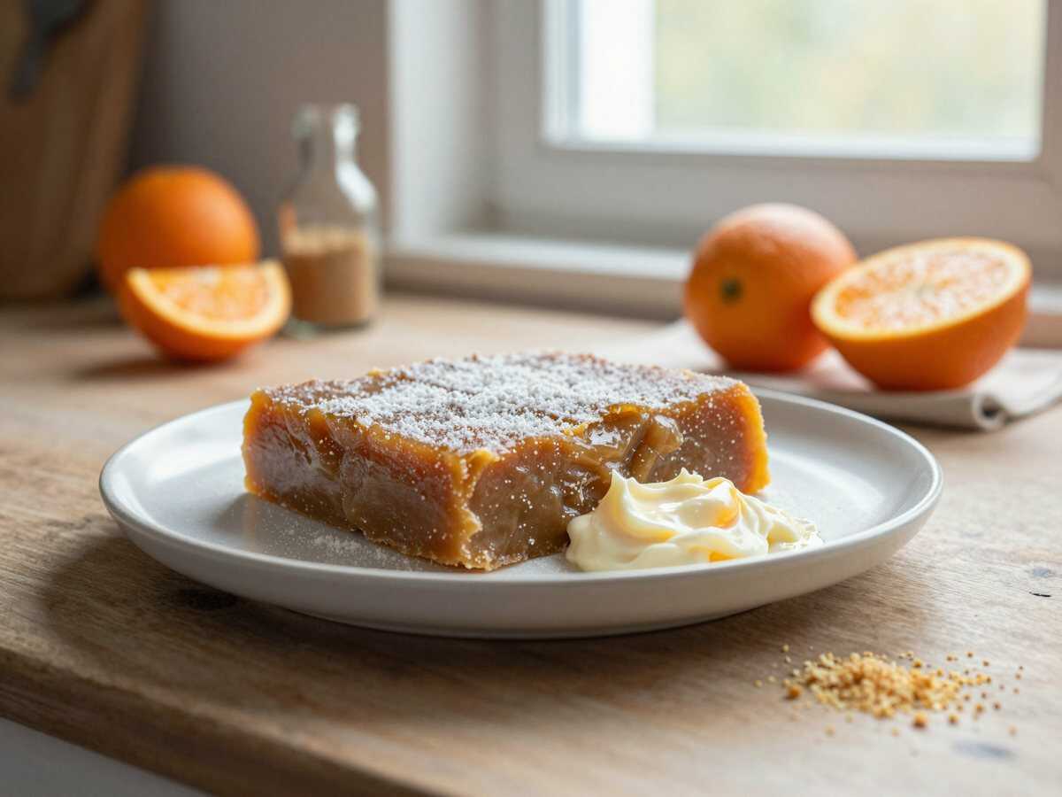 Winterliches Rezept für einen unwiderstehlichen Nougat-Orangen-Marzipan-Kuchen mit Brunch buttrig-frisch – während der Zubereitung