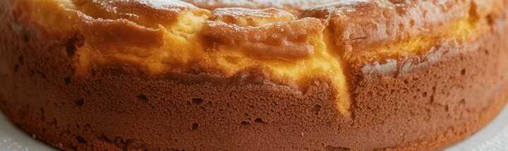 Wolkenkuchen mit getrennten Eiern und einem Löffel Stärke