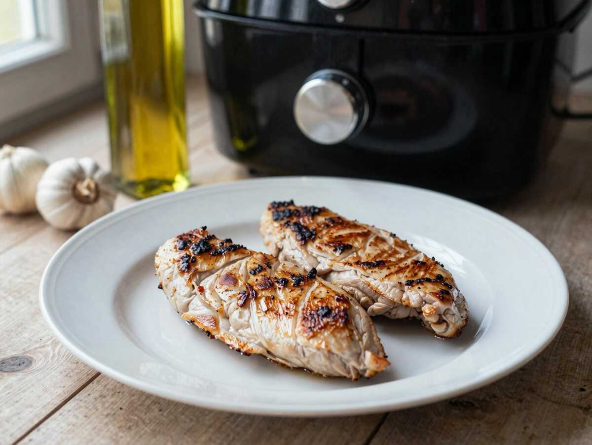 Würzige Fleischspieße aus dem Airfryer – während der Zubereitung