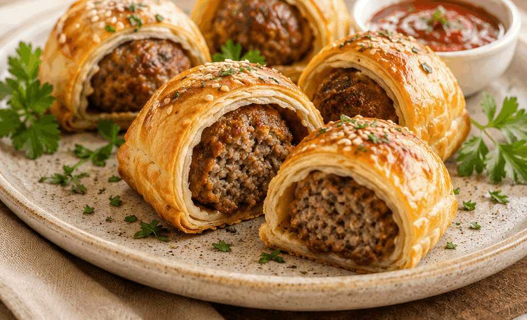 Würzige Hackbällchen in Blätterteig – Die perfekte Köstlichkeit für gemütliche Abende!