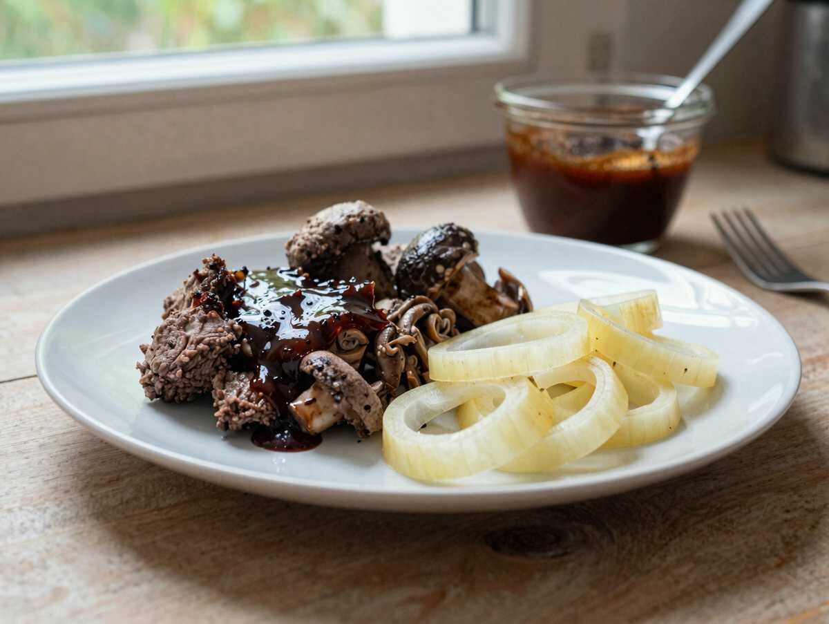 Würzige Keto-Hackfleischpfanne mit Worcestershire-Sauce – Dein neues Lieblingsrezept! – während der Zubereitung