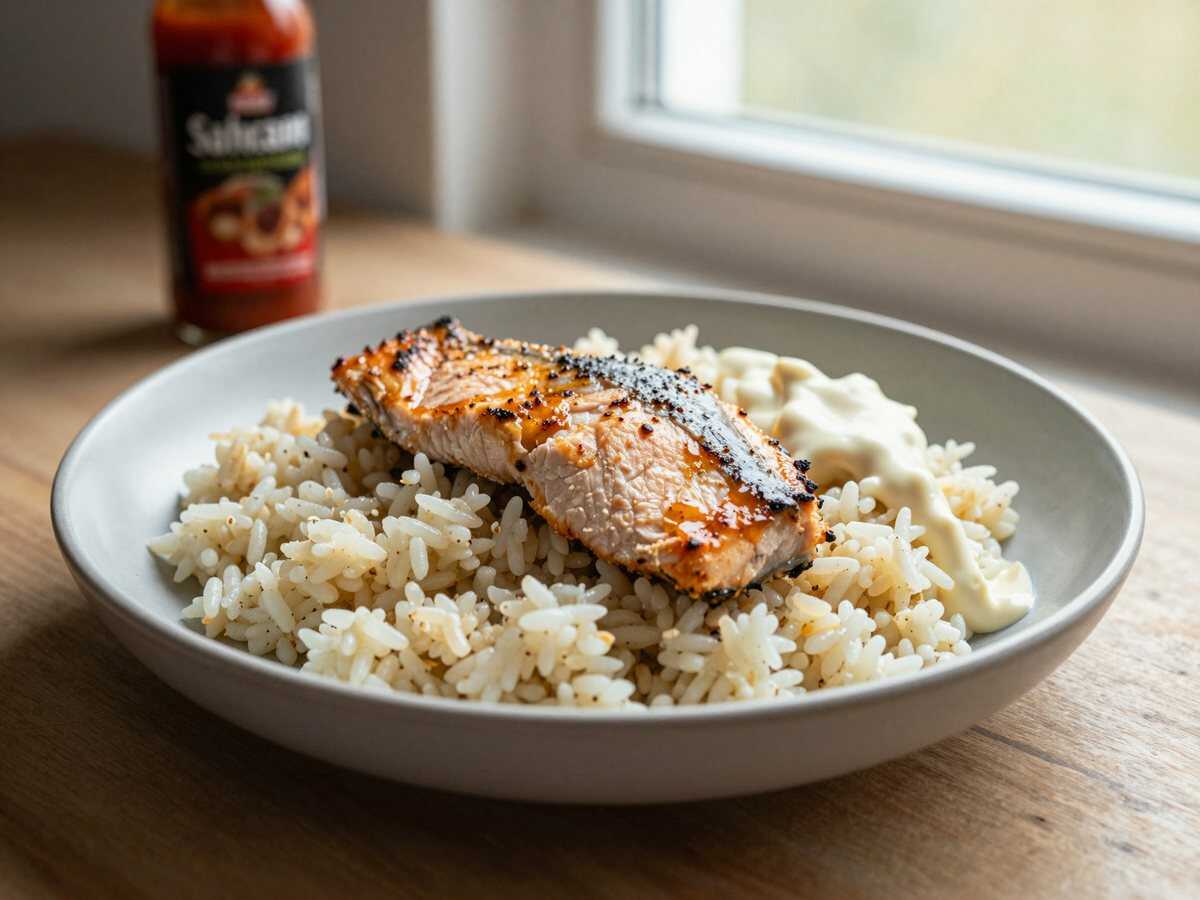 Würziges Lachs-Reis-Bowl-Rezept: Schnelle Geschmacks-Explosion! – während der Zubereitung