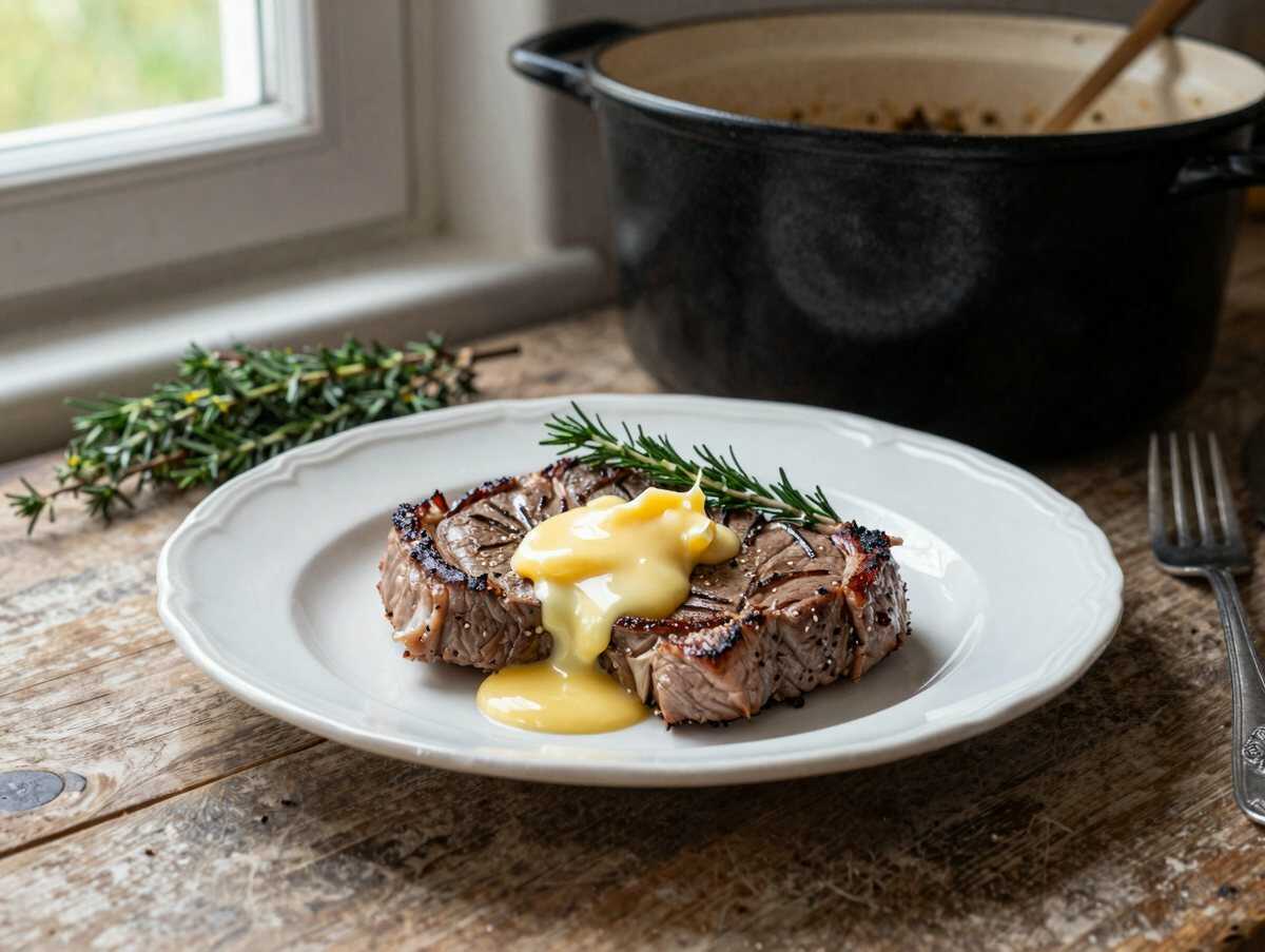 Zarte Rindfleisch-Happen aus dem Crockpot mit Knoblauchbutter und Rosmarin – Ein Fest für die Sinne! – während der Zubereitung