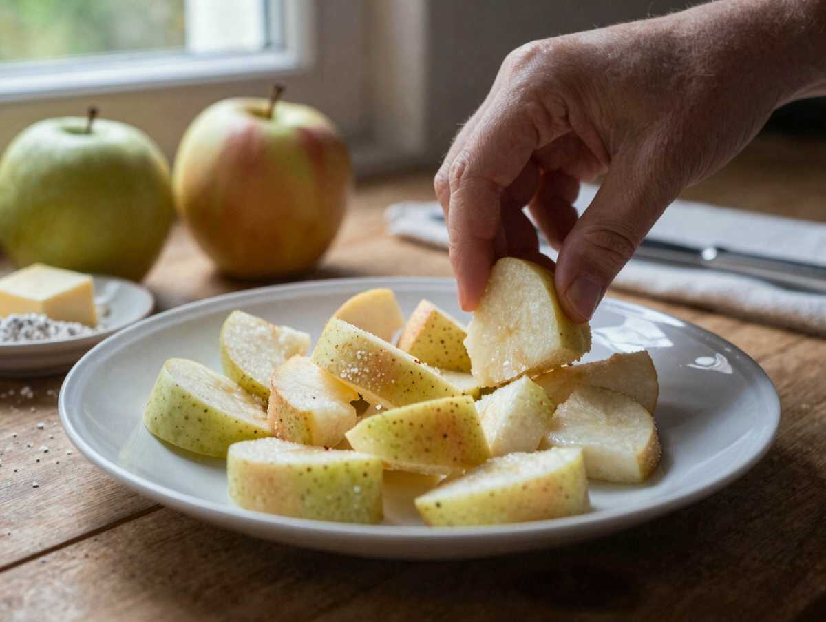 Zarter Vanillepudding-Apfelkuchen: Ein himmlischer Genuss für Zuhause! – während der Zubereitung