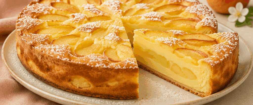 Vanillepudding-Apfelkuchen