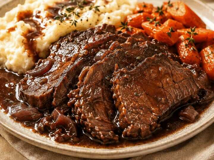 Zartes Rotwein-Schmorbraten-Erlebnis für gemütliche Runden entdecken!