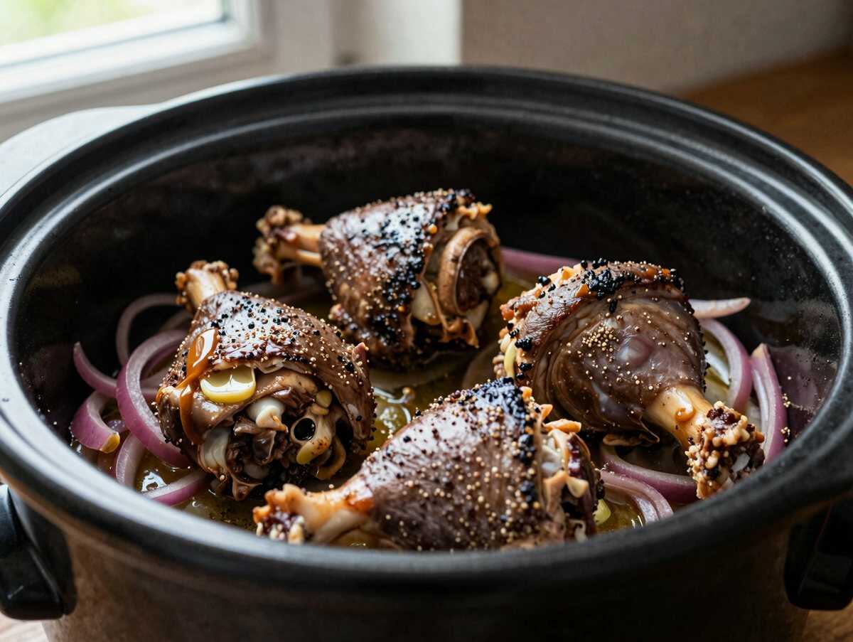 Zauberhaftes Slow Cooker Hähnchen-Shawarma: Mühelose Festmahlzeiten entdecken! – während der Zubereitung