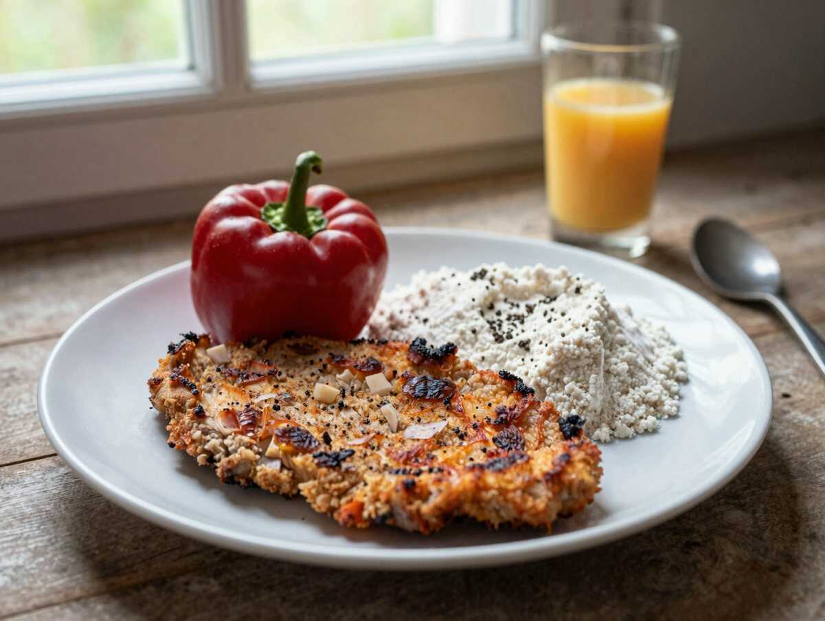 Zigeunerschnitzel-Art mit Paprika – Schnitzel im Airfryer: in 3 Schritten fertig – während der Zubereitung