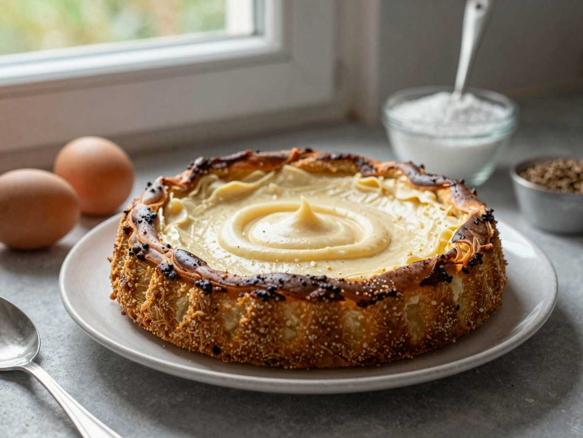 Zimt Käsekuchen mit 250g Quark, ein sehr altes Rezept von Oma – während der Zubereitung