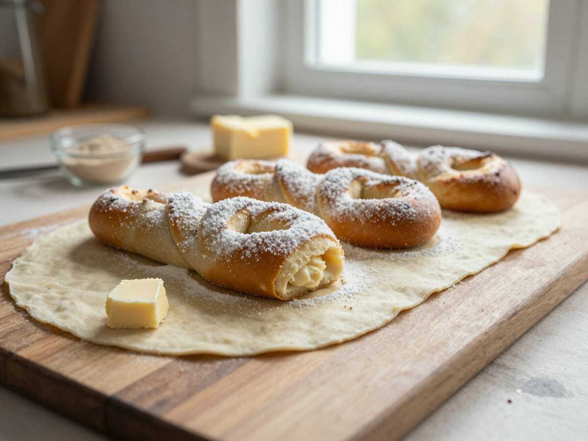 Zimtschnecken mit unwiderstehlichem Frischkäse-Frosting: Ein Genuss, den du nicht verpassen solltest! – während der Zubereitung