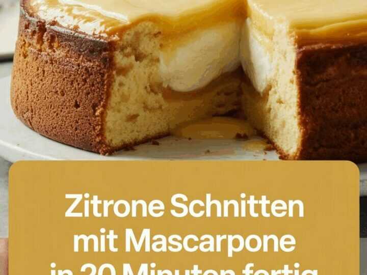 Zitrone Schnitten mit Mascarpone in 20 Minuten fertig