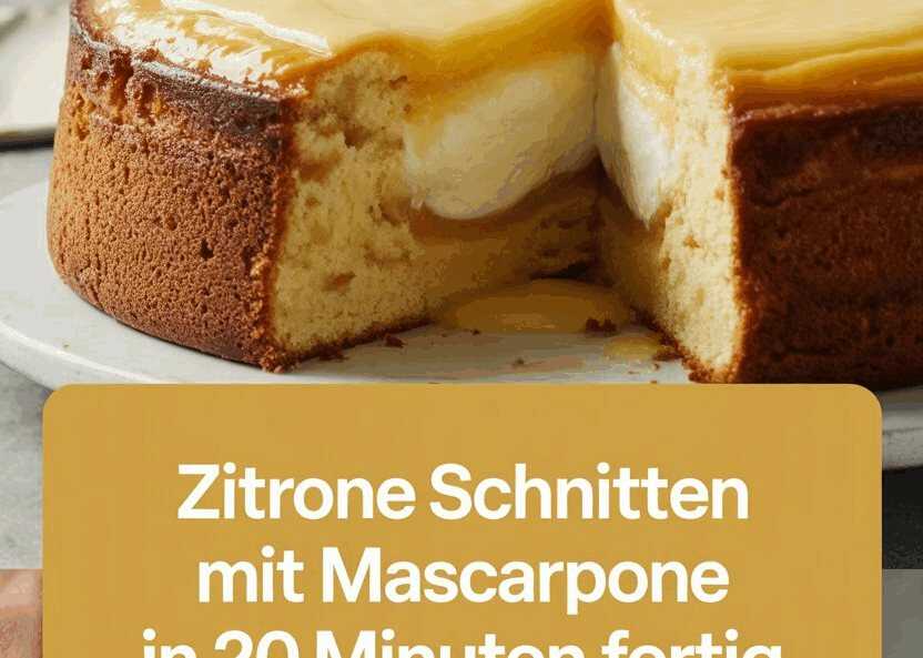 Zitrone Schnitten mit Mascarpone in 20 Minuten fertig