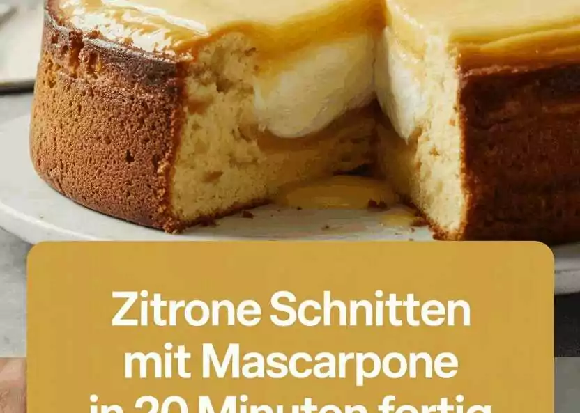 Zitrone Schnitten mit Mascarpone in 20 Minuten fertig