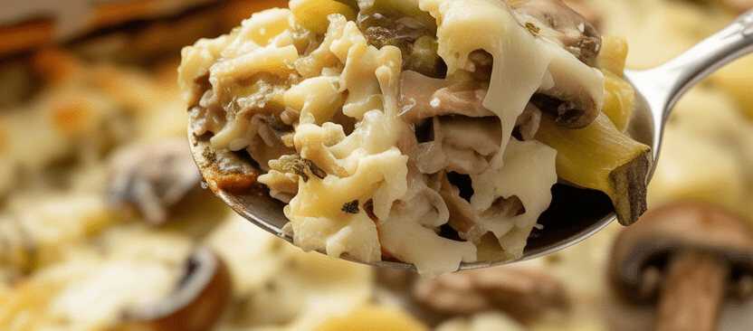 Zucchini mit 100 g Streukäse und Champignons – so sieht es fertig aus