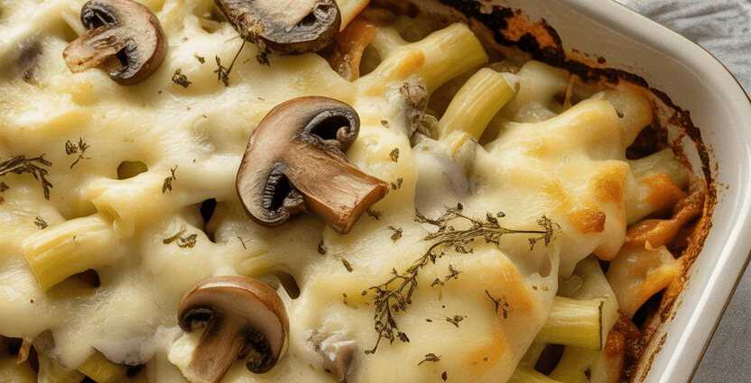 Zucchini mit 100 g Streukäse und Champignons