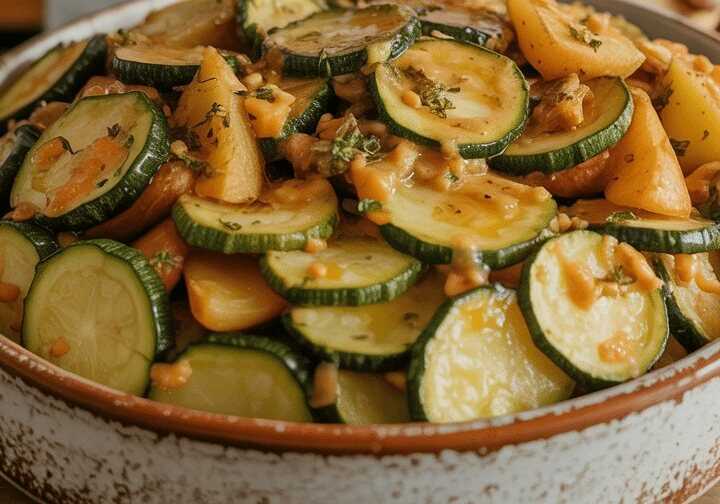 Zucchini Pfanne mit Kartoffeln in 15 Minuten zubereitet