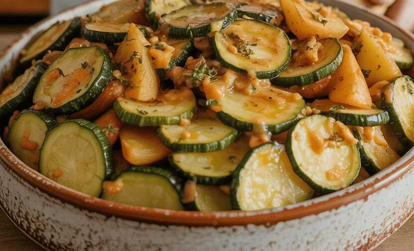 Zucchini Pfanne mit Kartoffeln in 15 Minuten zubereitet