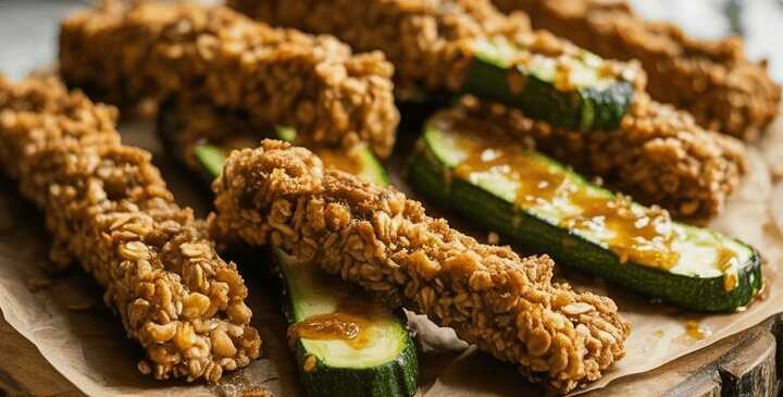 Zucchinistäbchen mit Haferflocken die immer gelingen
