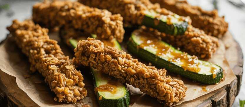 Zucchinistäbchen mit Haferflocken die immer gelingen