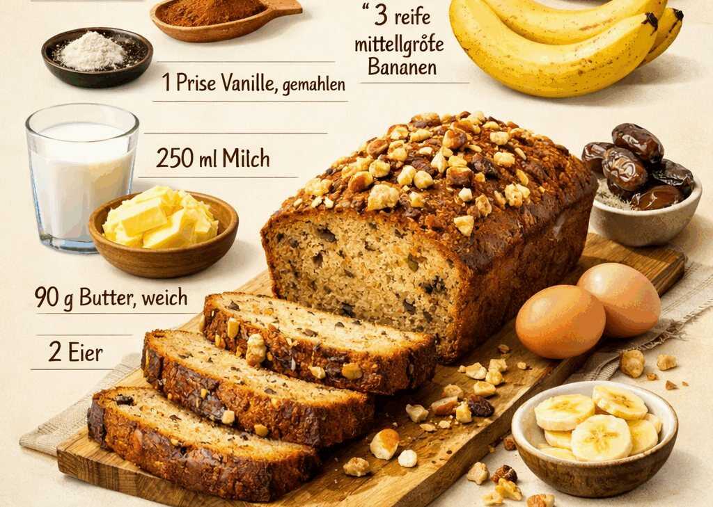Zuckerfreier Bananenkuchen