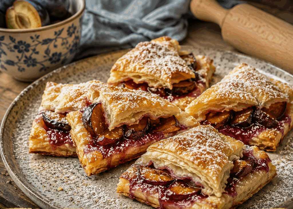 Zwetschgenkuchen-Ecken aus dem Airfryer