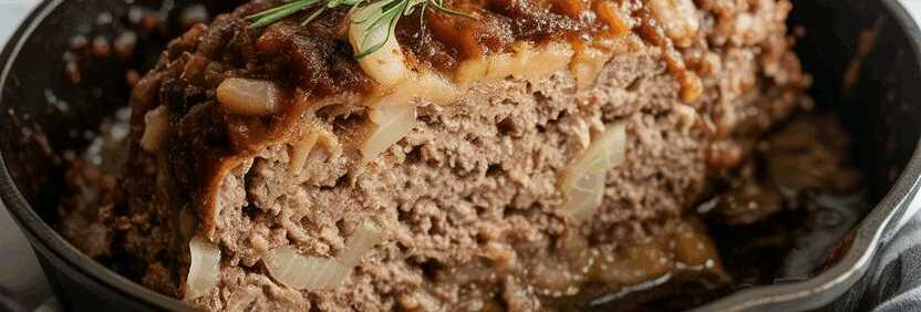 Zwiebel Hackbraten das bereite ich 3x im Monat – so sieht es fertig aus
