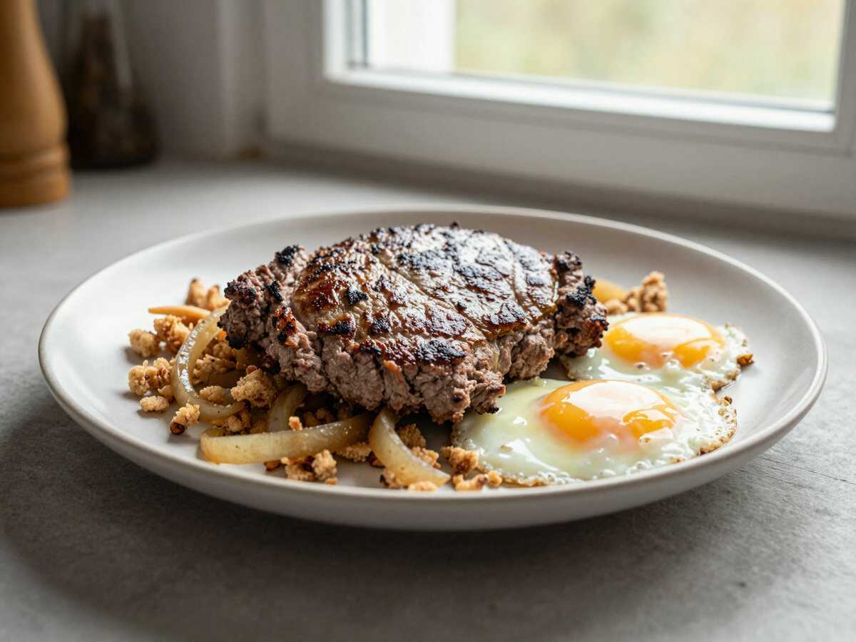 Zwiebel Hackbraten das bereite ich 3x im Monat – während der Zubereitung