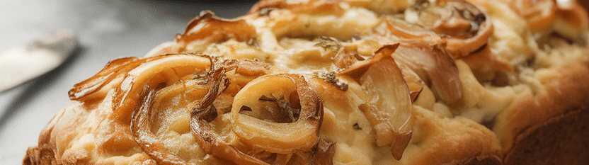 Zwiebelbrot mit 250 g Magerquark ohne Hefe – so sieht es fertig aus