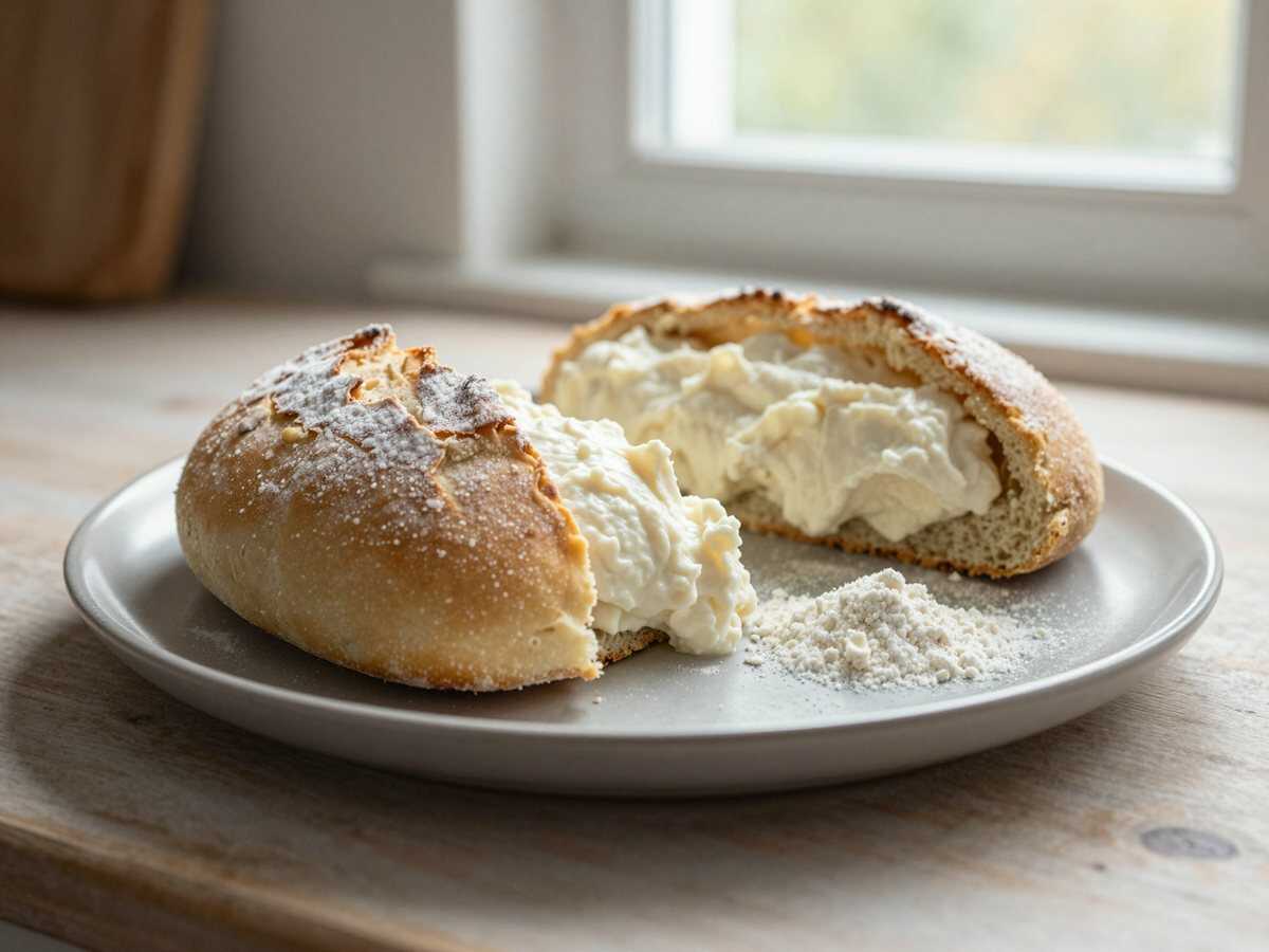 Zwiebelbrot mit 250 g Magerquark schneller gegessen als gebacken! – während der Zubereitung