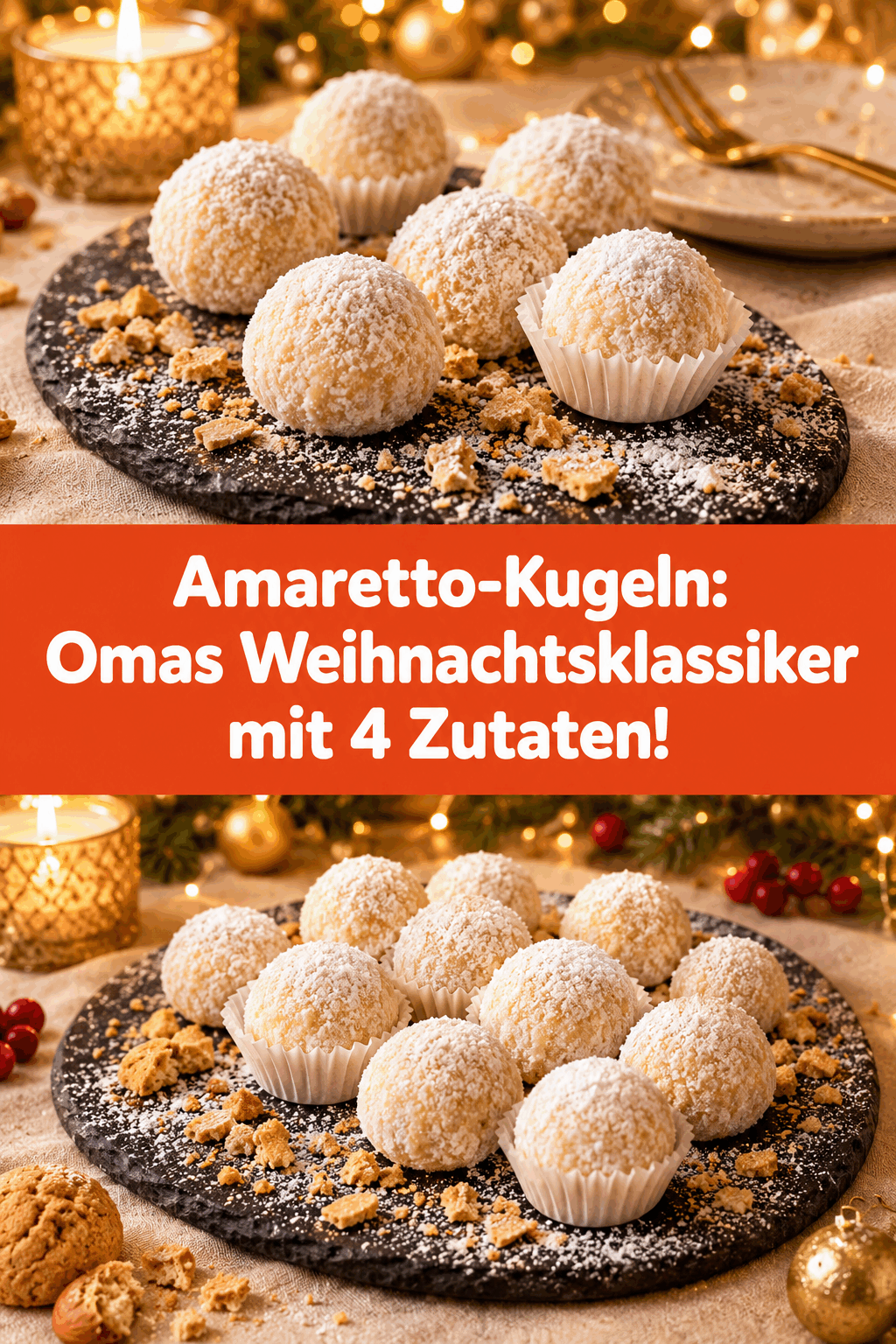 Amaretto-Kugeln: Omas Weihnachtsklassiker mit 4 Zutaten!