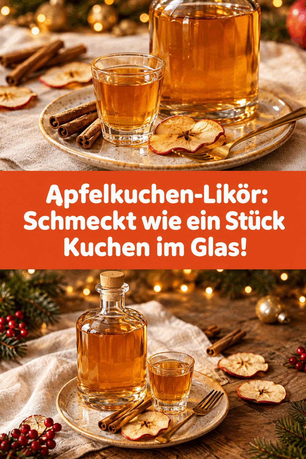 Apfelkuchen-Likör: Schmeckt wie ein Stück Kuchen im Glas!