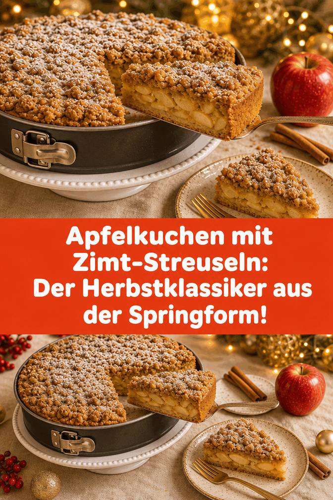 Apfelkuchen mit Zimt-Streuseln: Der Herbstklassiker aus der Springform!