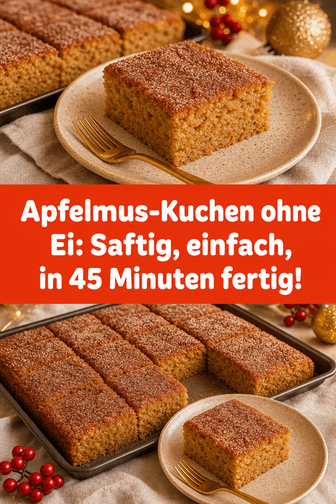 Apfelmus-Kuchen ohne Ei: Saftig, einfach, in 45 Minuten fertig!