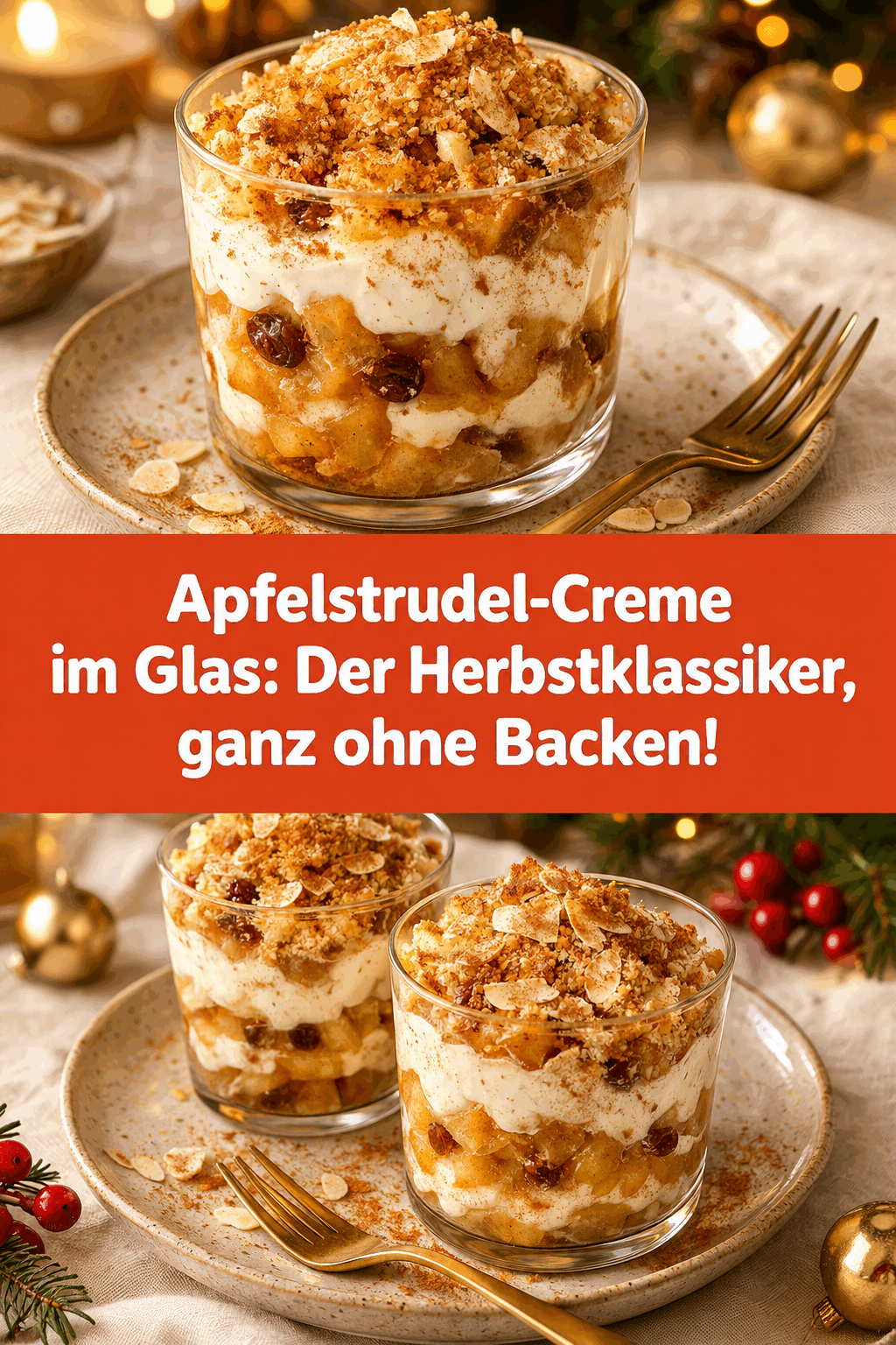 Apfelstrudel-Creme im Glas: Der Herbstklassiker, ganz ohne Backen!