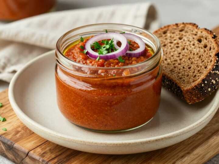 Aufstrich aus roten Linsen und Tomate: 350 g, sättigend fürs Brot!
