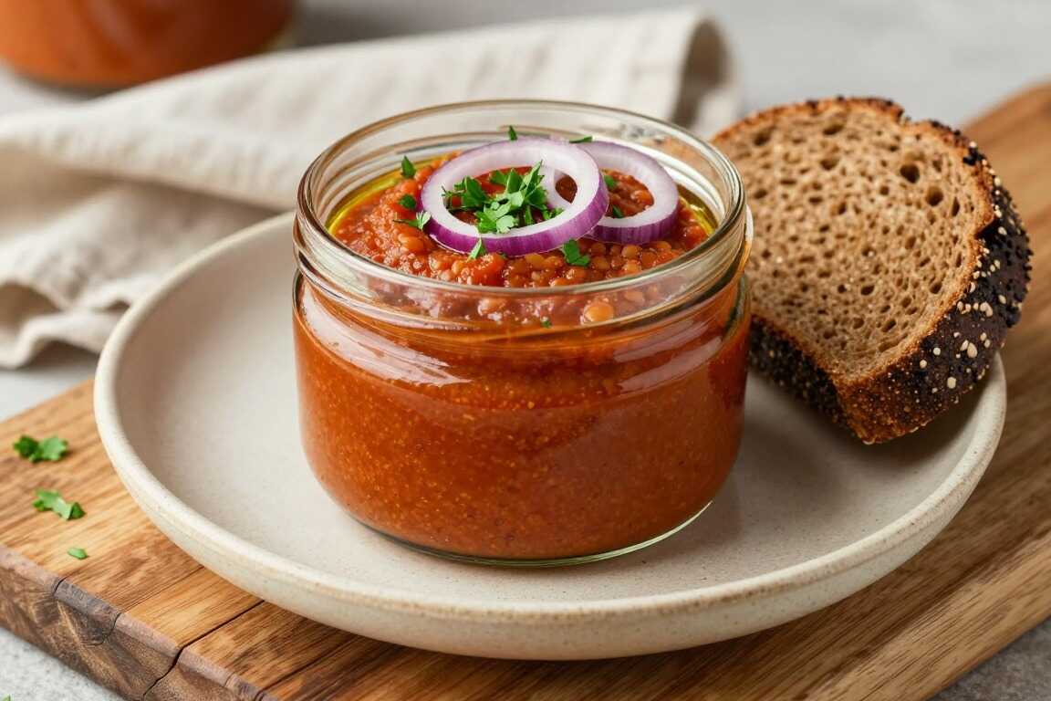 Aufstrich aus roten Linsen und Tomate: 350 g, sättigend fürs Brot!