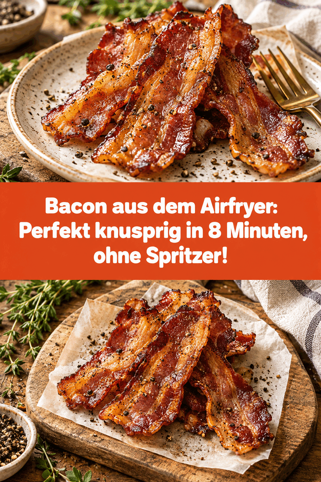Bacon aus dem Airfryer: Perfekt knusprig in 8 Minuten, ohne Spritzer!