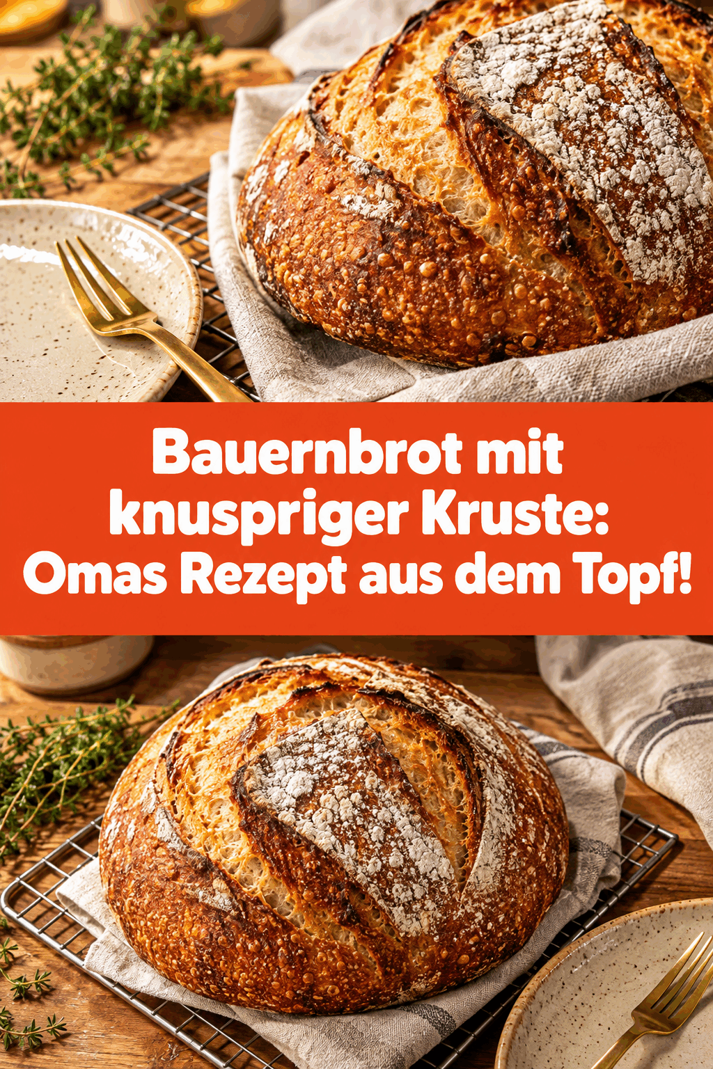 Bauernbrot mit knuspriger Kruste: Omas Rezept aus dem Topf!