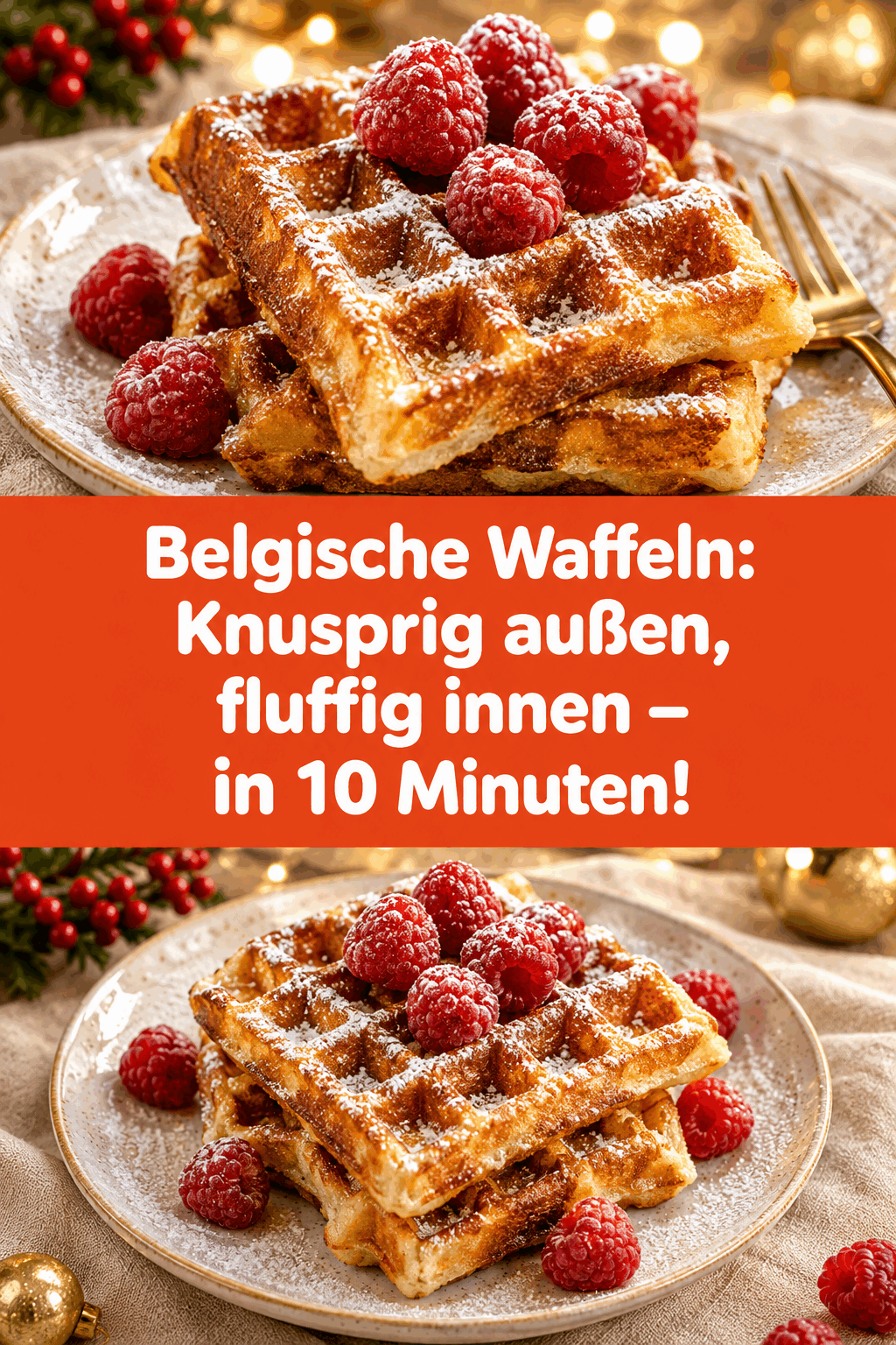 Belgische Waffeln: Knusprig außen, fluffig innen – in 10 Minuten!