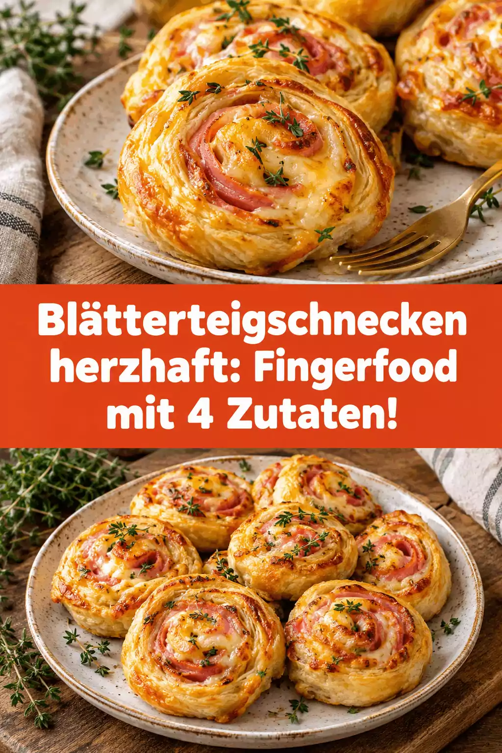 Blätterteigschnecken herzhaft: Fingerfood mit 4 Zutaten!