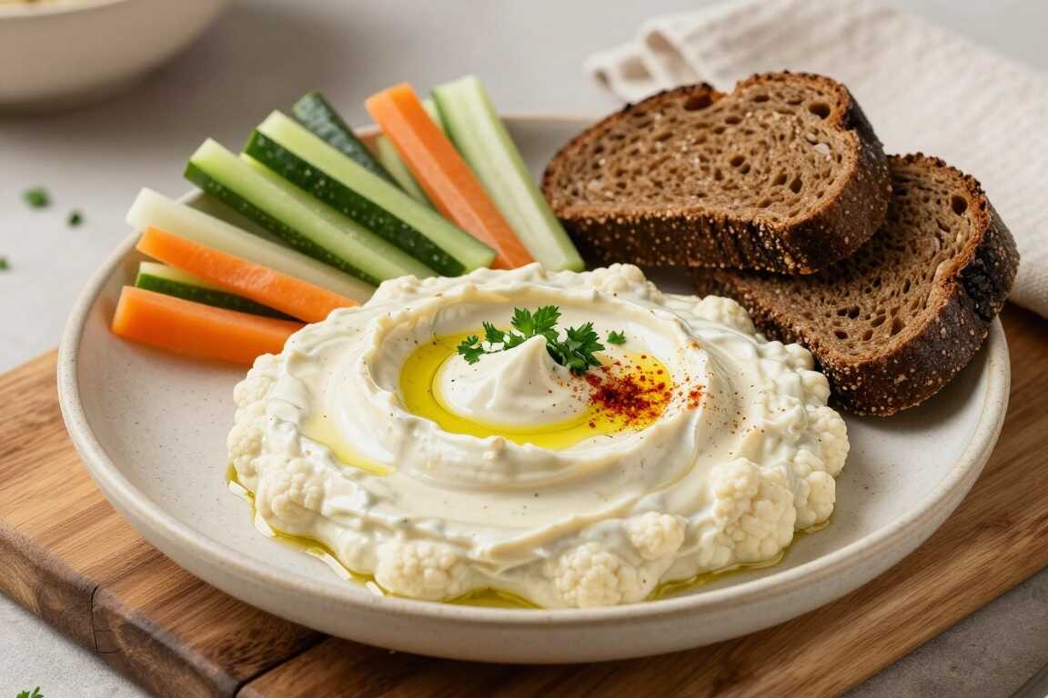 Blumenkohl-Hummus ohne Kichererbsen: 400 g, leichter als das Original!