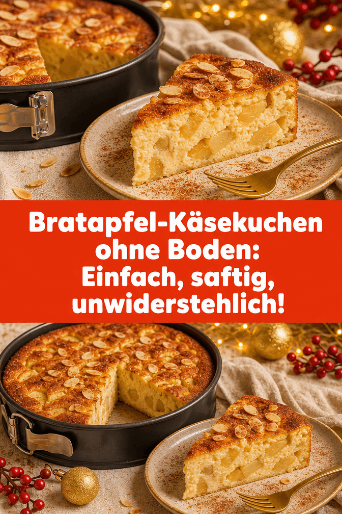 Bratapfel-Käsekuchen ohne Boden: Einfach, saftig, unwiderstehlich!